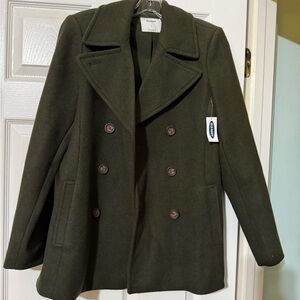 Old Navy Green Pea Coat Classic Style